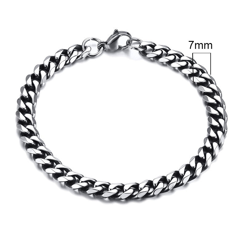 Rocco Chunky Stainless Steel Cuban Bracelet Collection