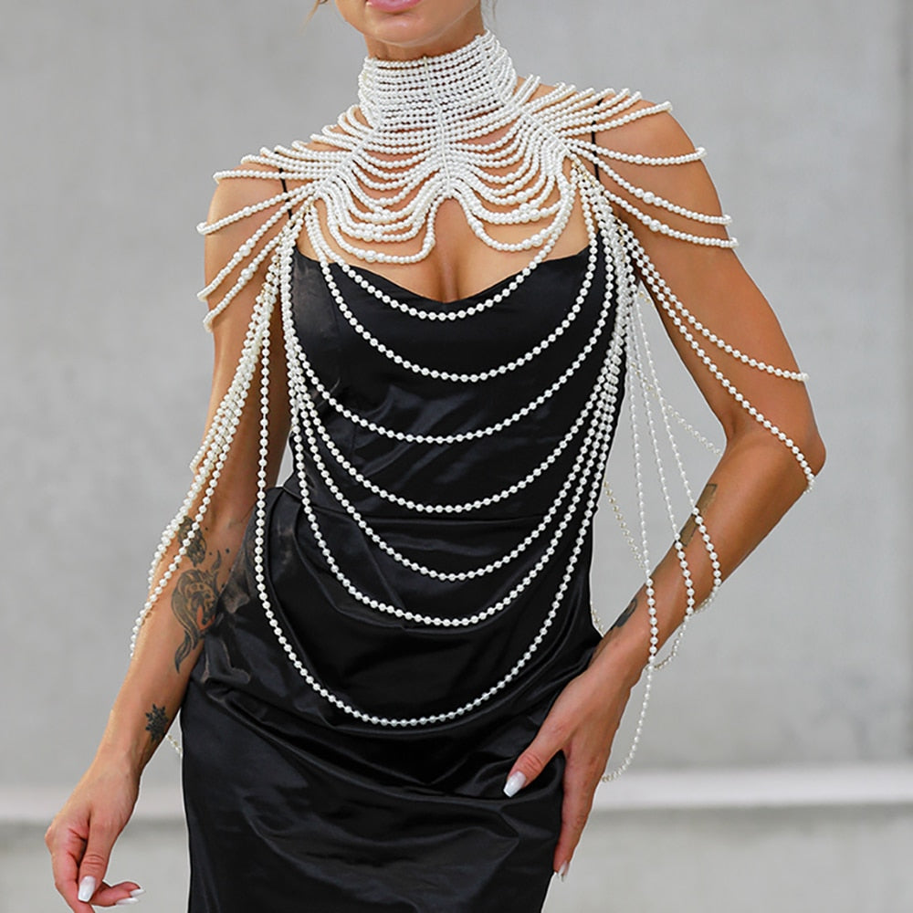 Aurette Pearl-Drape Body Chain Collection