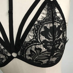 Women Cryptographic Hollow Out Strappy Bandage Lace Bralette Top Sexy Crop Tops Summer Underwear Sleeveless Bustier Tops #YJ