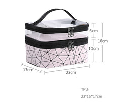 Multifunction Double Transparent Cosmetic Bag