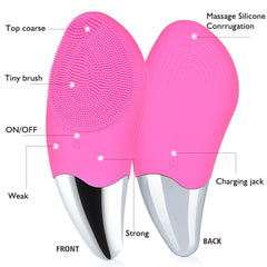 Mini Electric Cleansing Brush Silicone Sonic Face Cleaner Deep Pore Cleaning Skin Massager