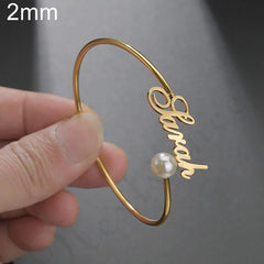 20 Styles Fashion Customized Name Bracelets Letter Stainless Steel Personalized Bangles For Women Men Baby Wedding  Jewelry Gift