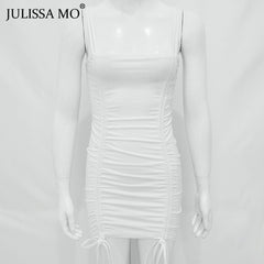 JULISSA MO Purple Sexy Summer Cami Straps mini Dress