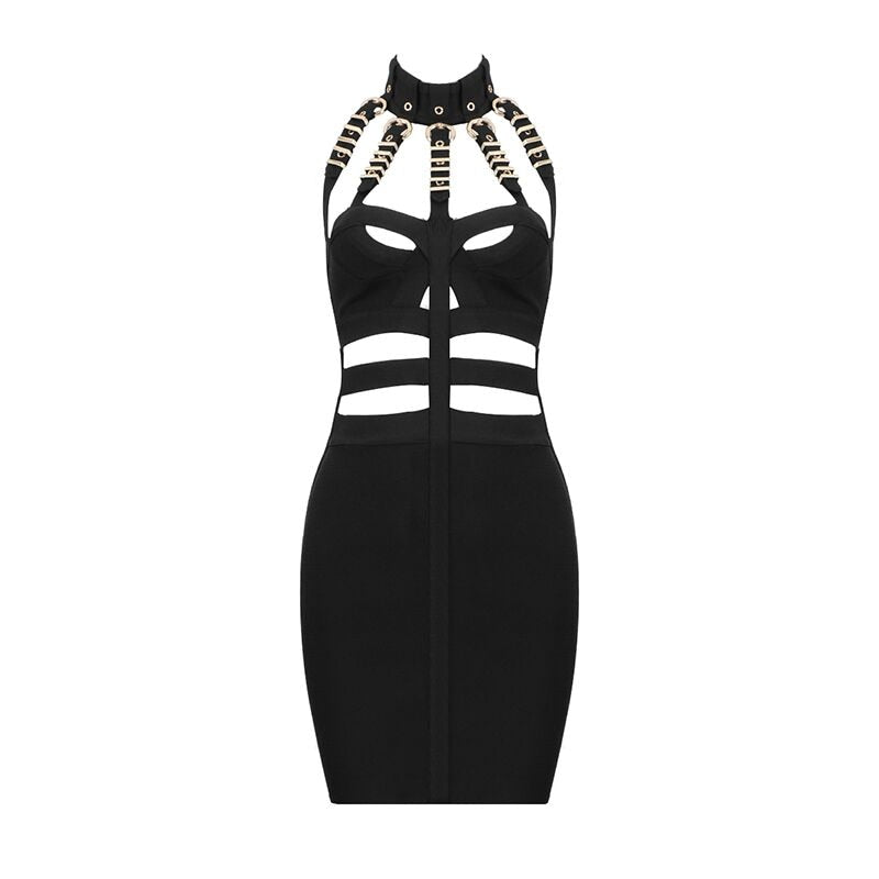 Women Summer Fashion Sexy Hollow Out Eyelet Sequined Cut Out Black Red White Bandage Dress 2021 Elegant Evening Party Dress