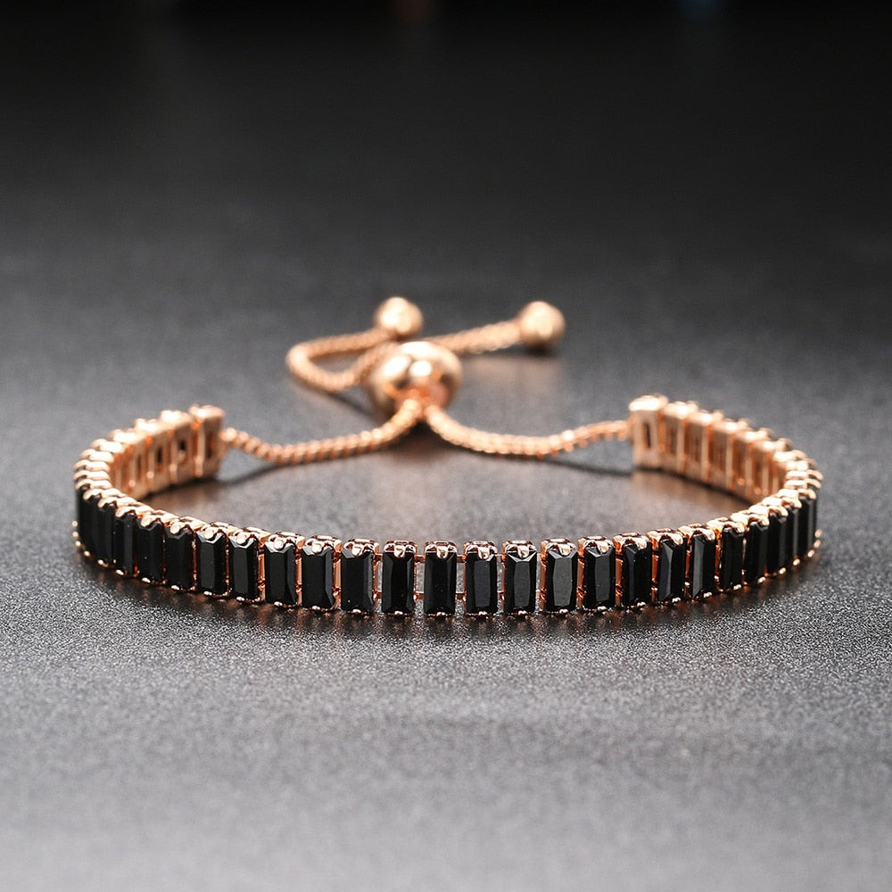 Noire Black Crystal Adjustable Bangle Collection