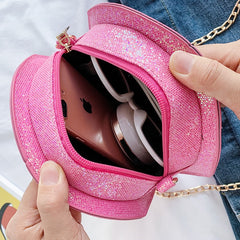 Fashion Sequins Women&#39;s Crossbody Bags Funny PU Leather  Cute Shoulder Bags Creation Chain Messenger Bag Handbags