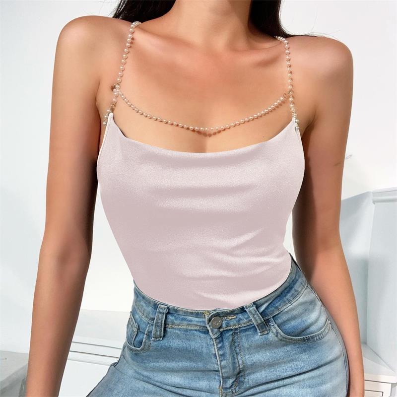 pearl straps tops ruched