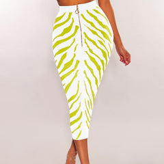 Ocstrade New Arrival 2020 Fashion Long Bandage Skirt Women Lime Zebra Print Bodycon Bandage Skirt Midi Club Party Skirt