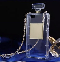 Diamond Crystal Cute Pearl Perfume Bottle Shaped Chain Handbag Case Cover for iPhone