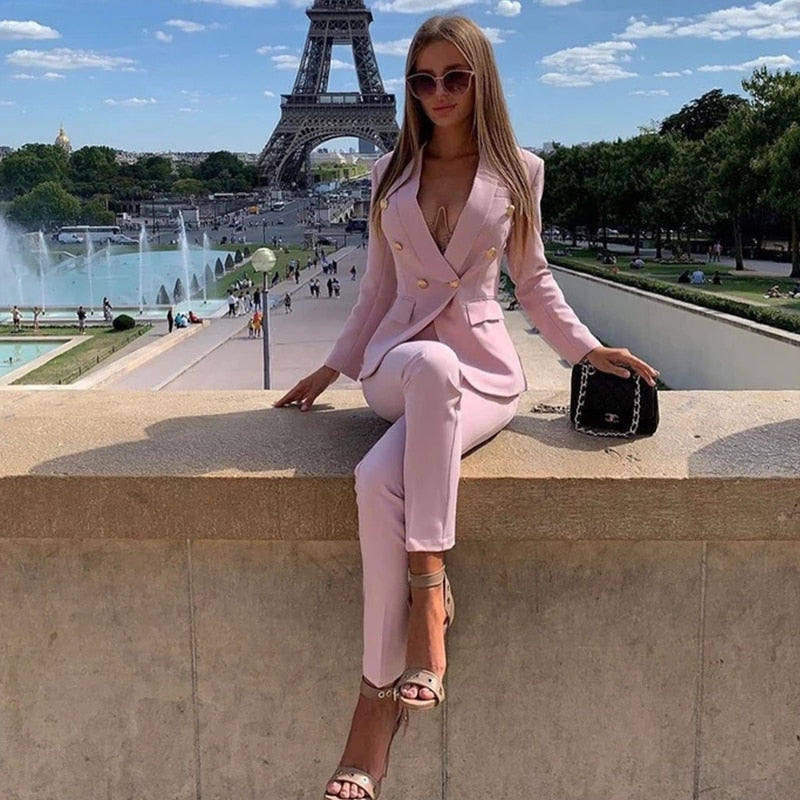 Adeline Double-Breasted Blazer & Pants Two-piece Main image