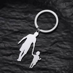 Stainless Steel Custom DIY Keychain I Love You Dad Picture Keyring Father Day Gift Birthday Present for Father From Daughter Son