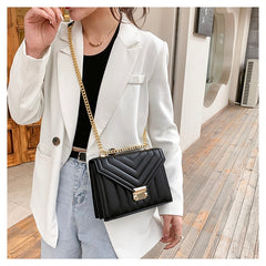 Thread Strip Chain Shoulder Crossbody Messenger Handbags and Purses