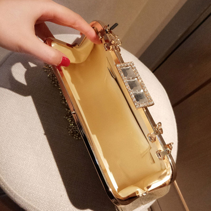 Diamond Clutch Bling Day Gold Purse Handbag