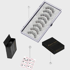 8PCS 4 Magnets Natural Mink Eyelashes false eyelashes magnetic eyelashes  Handmade Artificial With Tweezer Makeup Set