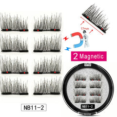 8Pcs Magnetic Eyelashes With 2 magnetic lashes 3D False Natural For Mink Eye lashes Extension Long faux cils magnetique