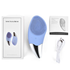 Mini Electric Cleansing Brush Silicone Sonic Face Cleaner Deep Pore Cleaning Skin Massager