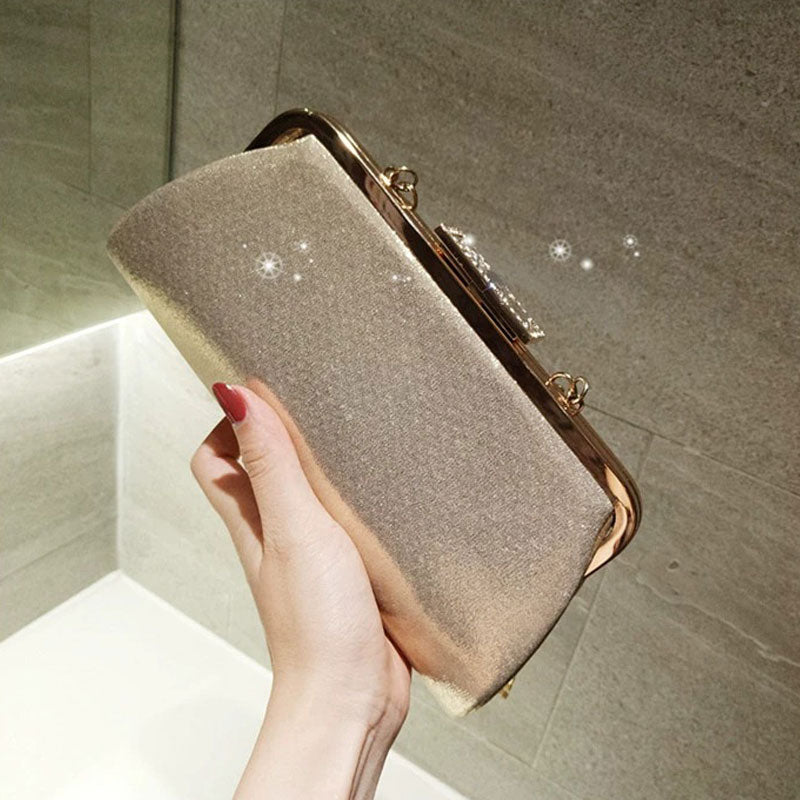 Diamond Clutch Bling Day Gold Purse Handbag