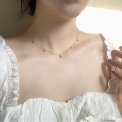 Retro Emerald Inlaid Rhinestone Necklace