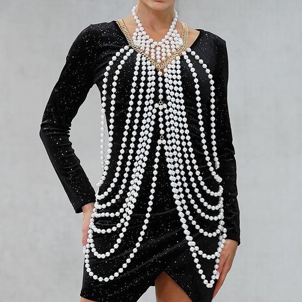 Aurette Pearl-Drape Body Chain Collection