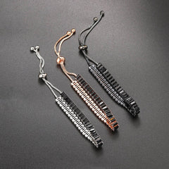 Unique Black Crystal Bangle Rose Gold Color Adjustable Bracelets