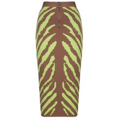 Ocstrade New Arrival 2020 Fashion Long Bandage Skirt Women Lime Zebra Print Bodycon Bandage Skirt Midi Club Party Skirt