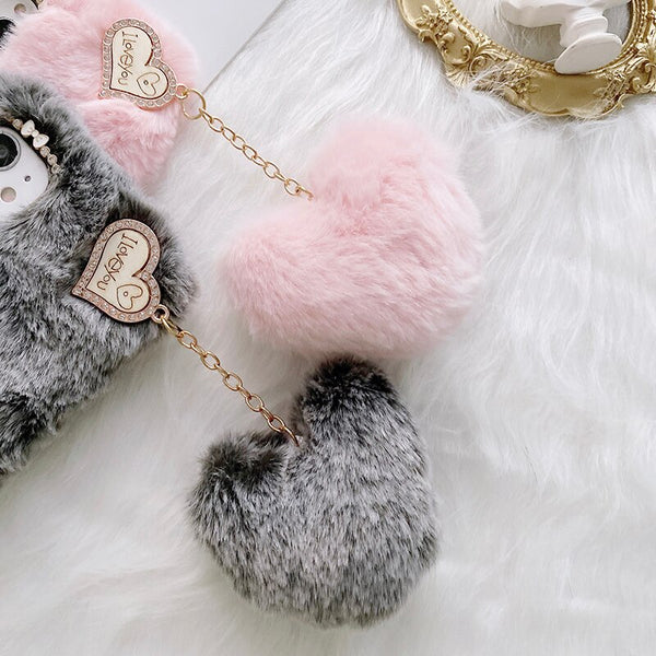 Amorette Plush Heart Pendant iPhone Case