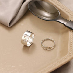 Trendy Silver Color Dinosaur Rings For Women Men Lover Couple Rings Set Friendship Engagement Wedding Open Rings 2021 Jewelry