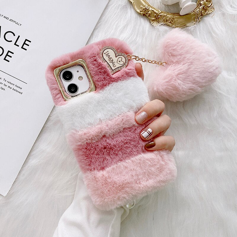 Amorette Plush Heart Pendant iPhone Case