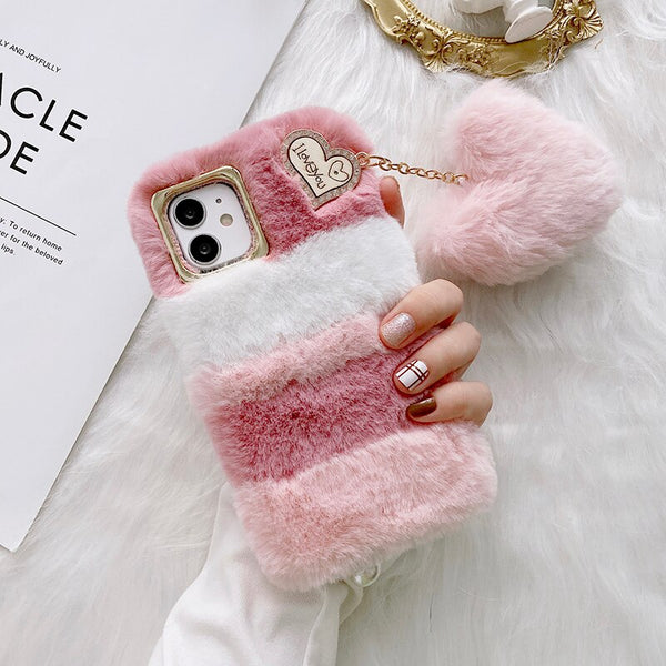 Amorette Plush Heart Pendant iPhone Case