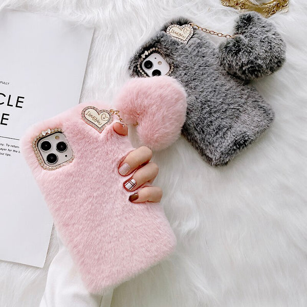 Amorette Plush Heart Pendant iPhone Case