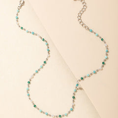 Colorful Bead Chain Choker Necklace