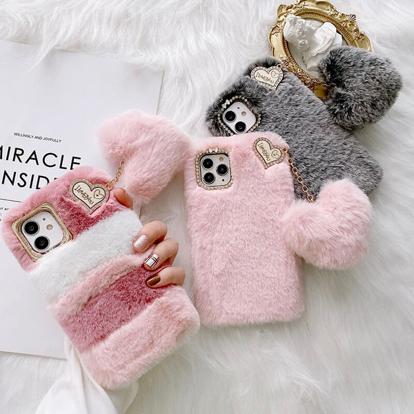 Amorette Plush Heart Pendant iPhone Case
