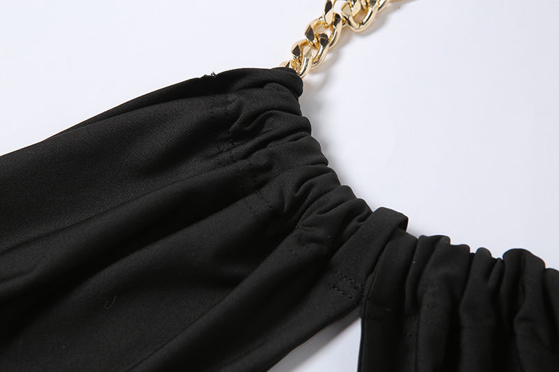 Bandage Sexy Chain Halter Crop Top