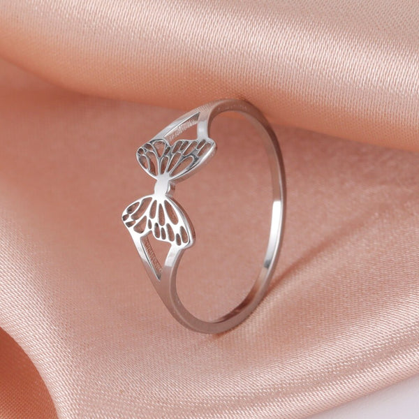 Mariposa Cutout Butterfly Stainless Steel Ring