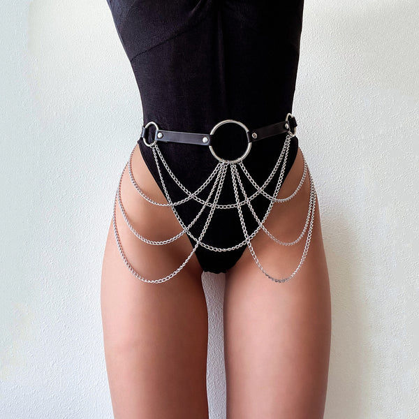 Morwenna Gothic Metal Body Harness One-piece