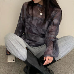 Tie Dye Long Sleeve Loose High Stylish Thin Leisure Minimalist Comfortable Chic