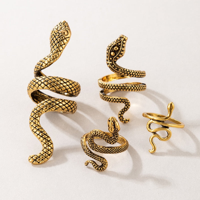 4pcs/set Bohe Snake Ring Sets