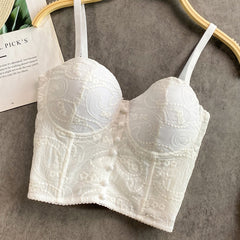 Diamonds Corset Top Women Tank Top Nightclub Sexy Chest Femme Binder Camisole Mujer Debardeur Push Up Camisole Tube Top Bustiers