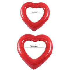 2021 Top Inflatable Swim Ring Red Heart-Shape Floating Tools Swimming Pool Life Buoy