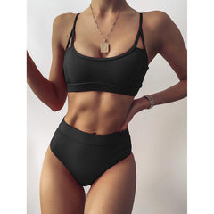 stripe Patchwork Bikini set