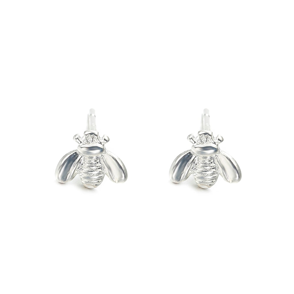 Rose Gold/Silver Plated Honey Bee Earrings Stud