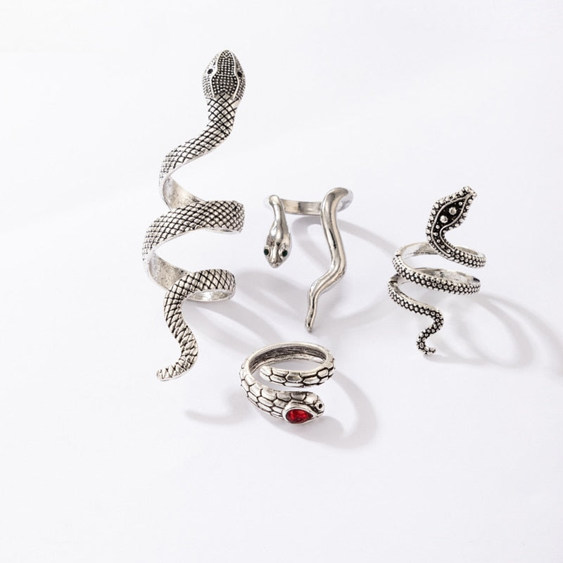 4pcs/set Bohe Snake Ring Sets