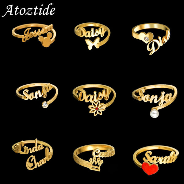 Signature Personalized Adjustable Name Ring