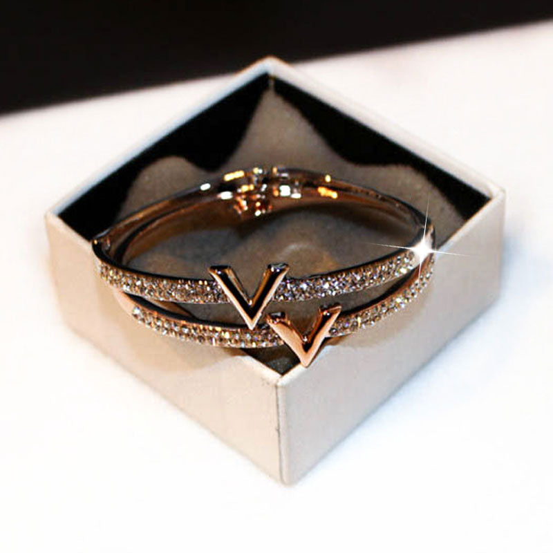 Simple Micro Inlaid Diamond Word Bracelets
