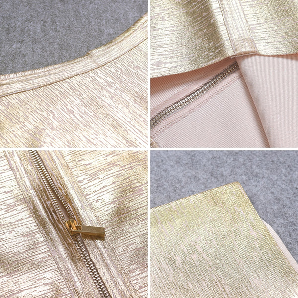 Quality Gold  Bandage Dress Bodycon
