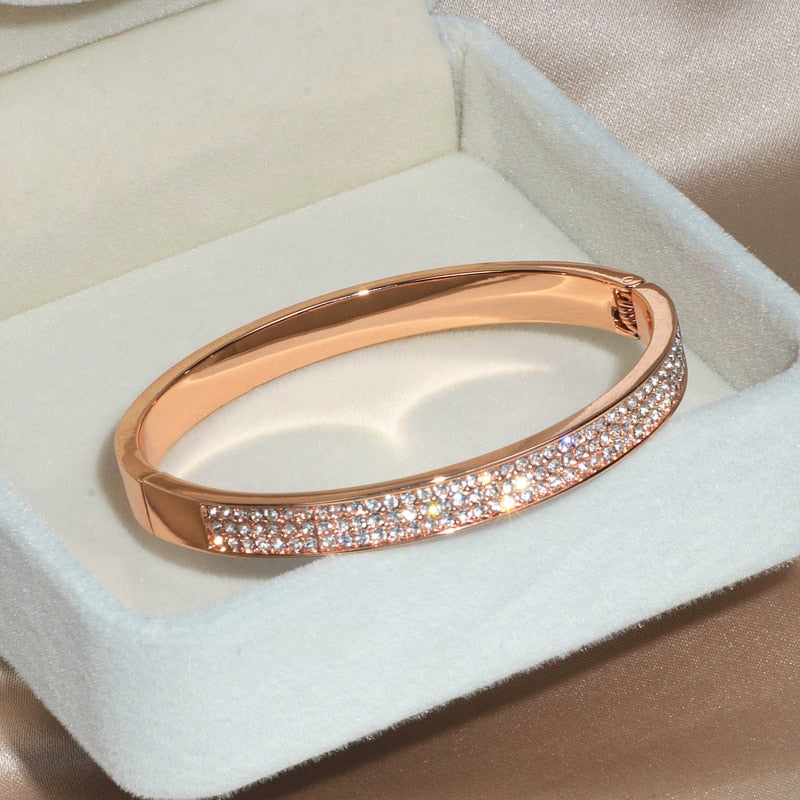 Elegant Classic Crystal Cuff Bangles Bracelets