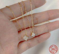 French Cute Four-Leaf Flower Pendant Necklaces