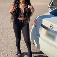 Legging Solid Ruched Stacked High Waist Casual Trousers Pants Jogging