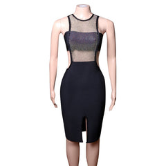 Rhinestone mesh Bandage Dress