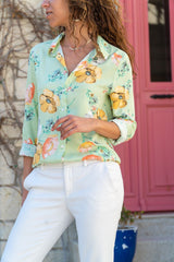 Spring New Floral Print Shirt Tops Ladies Fashion Turn-down Collar Long Sleeve Elegant Office Work Blouse Women Oversized 2022